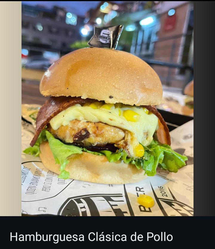 hamburguesa clásica de pollo